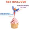 10 Pcs Ara Parrot Cupcake Toppers Tropical Jungle Bird Decorations for Birthday, Baby Shower, Hawaiian Luau, Fiesta Party Supplies view 4