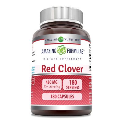 Amazing Formulas Red Clover 430 Mg Supplement | Capsules | Non-GMO | Gluten-Free | Made in USA (1 Pack | 180 Count)