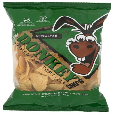 Donkey Chips Tortilla Unsalted 11 oz