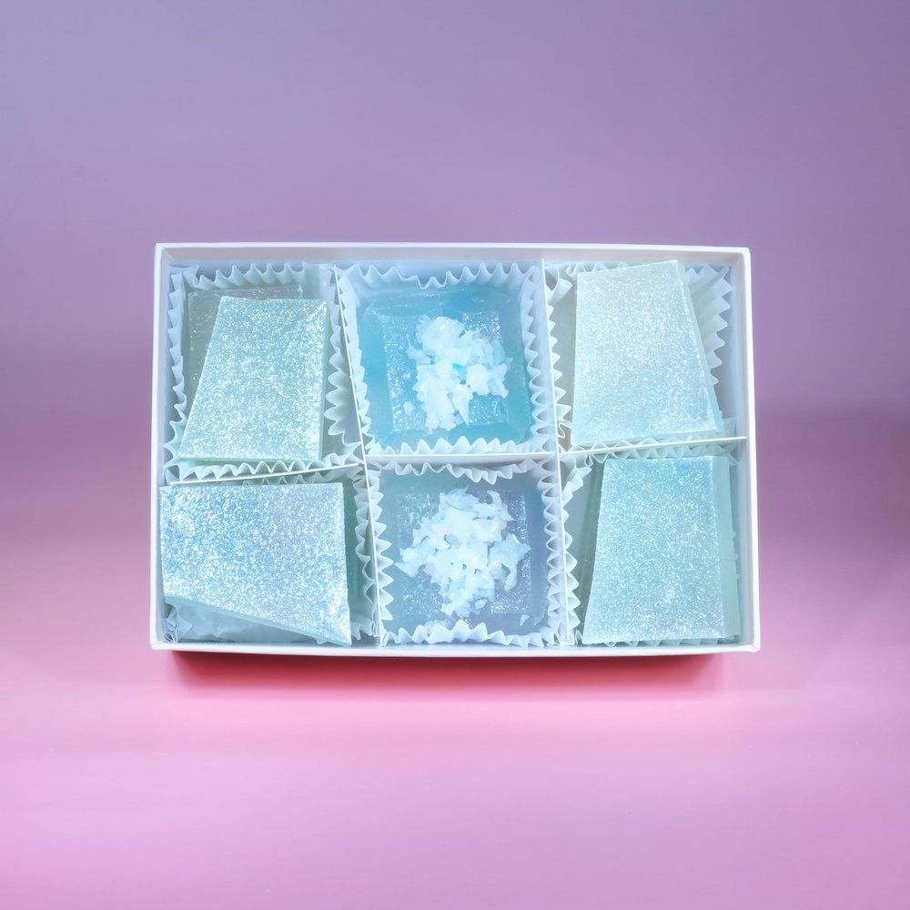Silky Gem - Edible Lychee Flavored Aurora Crystal Candy, 8-10 pieces, Kohakutou, Edible Gem, Vegan, Gluten Free, ASMR