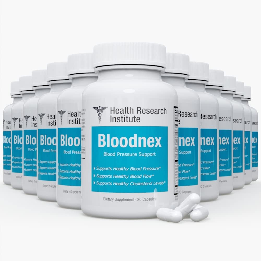 Bloodnex - Balanced Blood Pressure - 12 Bottles + 1 Free - One Year Supply -390 Capsules - 100% Natural Ingredients-Official Bloodnex (12)