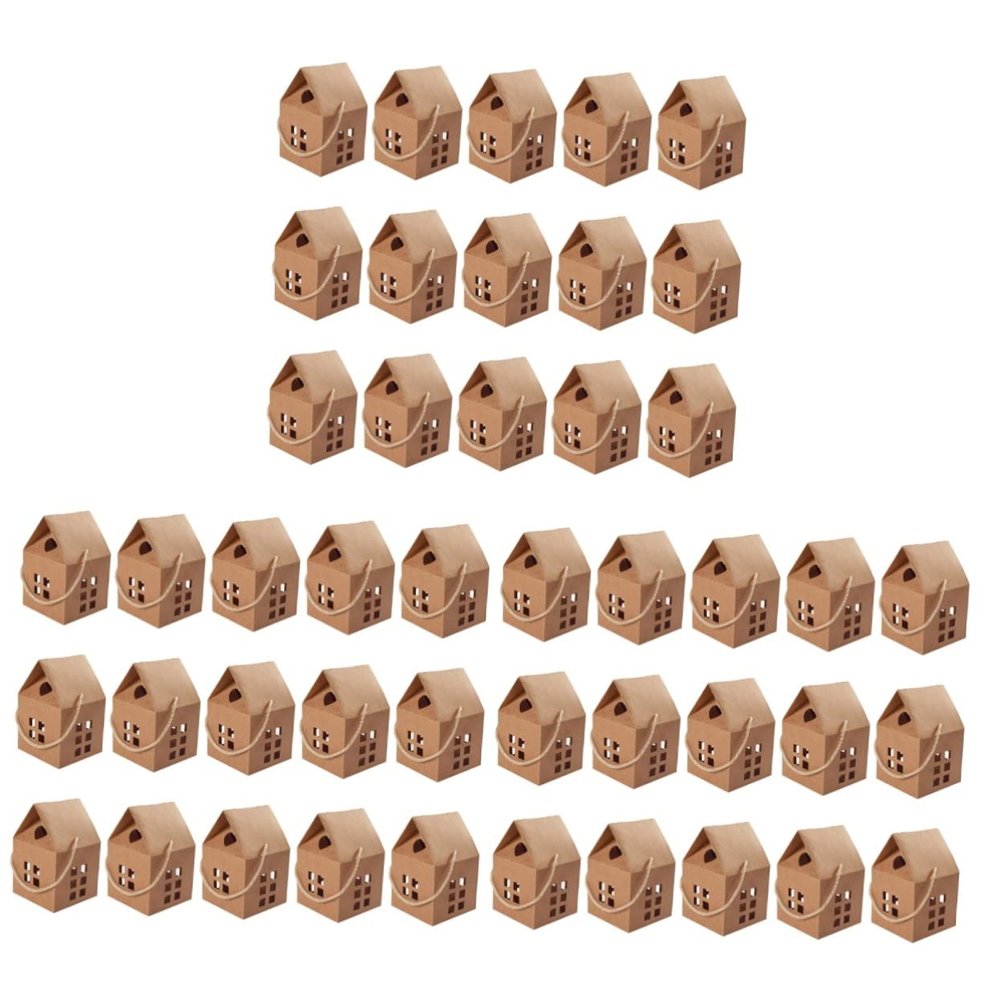 ARTIBETTER 45pcs Handheld House Shaped Paper Candy Boxes for Parties Weddings and Christmas Multi-Purpose Treat Holders Beautiful Design