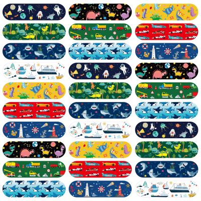 BBTO 300 Pcs 10 Styles Cartoon Bandages Adhesive Flexible Colorful Cute Bandages Waterproof Breathable Protect Scrapes and Cuts for Who Always Has a Boo-Boo(Stylish Style)