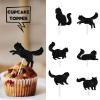 18pcs Black Silhouette Glitter Cat Dessert Cupcake Topper Cat Theme Decorations Baby Shower Boys Girls Happy Birthday Party Decor Supplies view 2