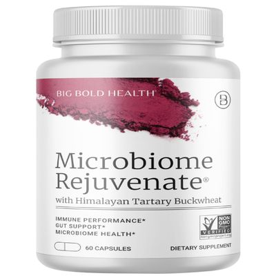 BIG BOLD HEALTH Microbiome Rejuvenate Prebiotic + Probiotic Supplement for Gut Health & Immune System Support - with Immune-Active Himalayan Tartary Buckwheat - Gluten-Free (60 Count (Pack of 1))