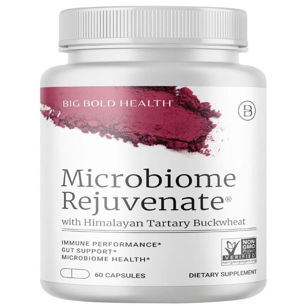 BIG BOLD HEALTH Microbiome Rejuvenate Prebiotic + Probiotic Supplement for Gut Health & Immune System Support - with Immune-Active Himalayan Tartary Buckwheat - Gluten-Free (60 Count (Pack of 1))