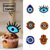 18pcs Glitter Dessert Cupcake Topper Cheer for Eye Theme Decor Supplies Boys Girls Men Women Happy Birthday Party Decoration view 2