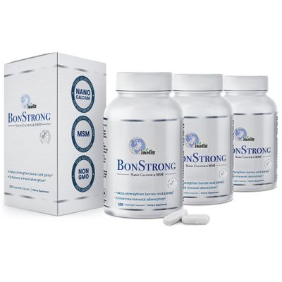 Nano Calcium Supplements for Bone Health 3X 120 Capsules with MSM Made in USA-Calcium Supplements Women, Vitamin D3 with Calcium Supplement for Men, Bone Support, Vitamins for Bones and Joints