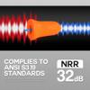 Glove Station Disposable Ear Plugs, 100 Pairs  Corded Foam Ear Plugs for Sleeping & Noise Reduction, Individually Wrapped, 26dB NRR, Hi-Viz Orange, Hearing Protection for Work & Travel view 3