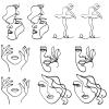 10 Pcs Art Lady Cake Topper, 3D Artistic Girl Minimalist Lines Cake Topper, Acrylic Cakes Decoration view 1