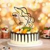 10 Pcs Art Lady Cake Topper, 3D Artistic Girl Minimalist Lines Cake Topper, Acrylic Cakes Decoration view 2