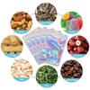Funnyleaf 100 PCS Holographic Resealable Mylar Holographic Bags Food Storage Smell Proof Bags with Front Window Packaging Pouch for Cookies Sample Jewelry Snack, 5.51x7.88 Inch view 3