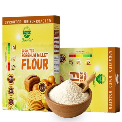 Danodia Foods Roasted Sorghum Millet (Jowar) Flour (950g/2lbs) | S-D-R Process (SproutedDriedRoasted) | Gluten-Free | No Preservatives or Pesticides | Nutrient-Rich Flour for Rotis, Dosas, Baking & More | High Fiber & Protein