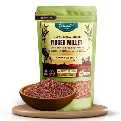 Danodia Foods Whole Grain Finger Millet (Ragi) - 2lbs (950g) | Organic, Hulled, Unpolished, Gluten-Free, Natural Superfood | High in Iron, Calcium, Fiber & Protein | Non-GMO, Plant-Based