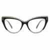 willochra sexy Reading Glasses for Women Blue Light Blocking Cat eye Computer Rhinestone Fashion Reader Eyeglasses (black, 3.75, multiplier_x) view 1