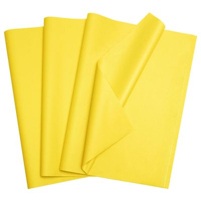 Bobobag 100 Sheets 20"X14" Gift Wrapping Tissue Paper Bulk for Gift Bags,Weddings Birthday Showers Arts Craft Party Favor Decoration (Yellow)