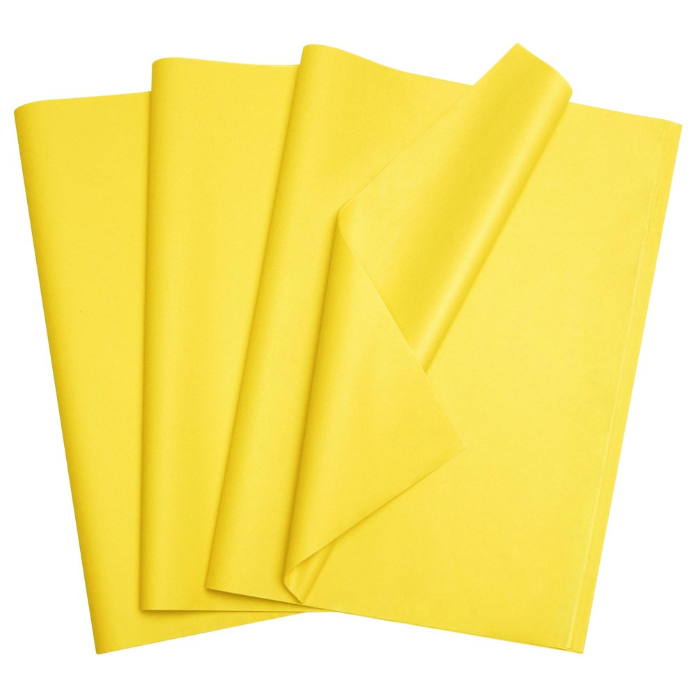 Bobobag 100 Sheets 20"X14" Gift Wrapping Tissue Paper Bulk for Gift Bags,Weddings Birthday Showers Arts Craft Party Favor Decoration (Yellow)