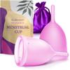 EcoBlossom Menstrual Cup Kit - Tampon, Pad, and Disc Alternative Product - Wear for 12 Hours - Reusable Period Cup/Copa Designed with Soft Flexible Medical-Grade Silicone (Small & Large) view 1