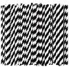 Chunspak 7.75'' Disposable Paper Drinking Straws Bulk, Black and White Striped - Unwrapped, Pack of 1000 view 1
