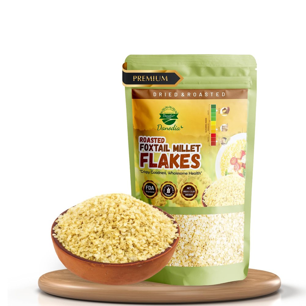 Danodia Foods Natural Millet Grain Foxtail Millet Flakes | Perfect for Healthy Breakfast | Crunchy Nutty Flavour-950 g