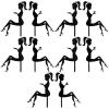 10pcs High Heels Woman Cake Toppers, Black Girl Pattern Silhouette Cake Decoration view 1