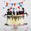 10pcs High Heels Woman Cake Toppers, Black Girl Pattern Silhouette Cake Decoration view 2