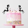10pcs High Heels Woman Cake Toppers, Black Girl Pattern Silhouette Cake Decoration view 3