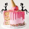 10pcs High Heels Woman Cake Toppers, Black Girl Pattern Silhouette Cake Decoration view 4
