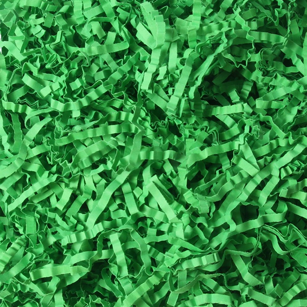 JINZOFLY Crinkle Cut Paper Shred Filler, Shredded Paper for Gift Box, Crinkle Paper Cut Paper Easter Grass Tissue Paper for Gift Wrapping & Basket Filling (Green)