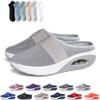 Hopomart Womens Air Cushion Slip-On Walking Shoes Orthopedic Diabetic Slippers,Mesh Breathable with Arch Support Comfort Wedg Slippers (Light Grey,6.5) view 1