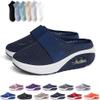 Womens Air Cushion Slip-On Walking Shoes Orthopedic Diabetic Slippers,Mesh Breathable with Arch Support Comfort Wedg Slippers (Dark Blue,10) view 1