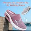 Hopomart Womens Air Cushion Slip-On Walking Shoes Orthopedic Diabetic Slippers,Mesh Breathable with Arch Support Comfort Wedg Slippers (Dark Red,8) view 2