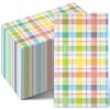 100Pcs Easter Buffalo Plaid Checkered Napkins Decorations,Disposable Spring Pink Blue Yellow Pastel Dinner Hand Paper Napkin for Home Bathroom Wedding Baby Shower Picnic Easter Birthday Party Supplies view 1