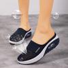 Hopomart Womens Air Cushion Slip-On Walking Shoes Orthopedic Diabetic Slippers,Mesh Breathable with Arch Support Comfort Wedg Slippers (Dark Grey,7.5) view 4
