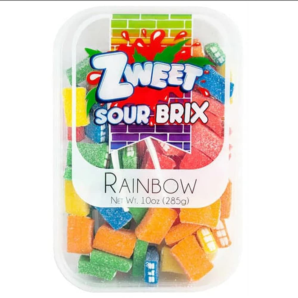 Zweet Sour Brix Rainbow Candy, Sour Rainbow Brix, Licorice Bricks  Sour Licorice, Sour Kosher Candy, Halal Candy 10 Ounces Each