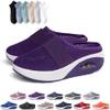 Womens Air Cushion Slip-On Walking Shoes Orthopedic Diabetic Slippers,Mesh Breathable with Arch Support Comfort Wedg Slippers (Purple,10) view 1