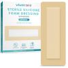 ViveCare Silicone Foam Dressing 4x10 with Border Adhesive - Bed Sore Bandage Foam Wound Dressing - Silicone Bordered Foam Dressing with Adhesive Border - Pressure Sore & Ulcer Wound Patches (5 Pack) view 1