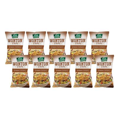 Fresh Gourmet Crunchy Toppings for Salad, Tri-Colored Tortilla Strips, 16-Ounce Packages (Pack of 10)