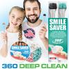 Smile Saver 360 3-Sided Toothbrush | 3X Clean Two-Pack | Gum Massage Triple Deep Clean Ultra Soft Replacement Heads Tongue Scraper Sustainable Sensory Gift Oral Health Care Travel Three Made in USA view 3