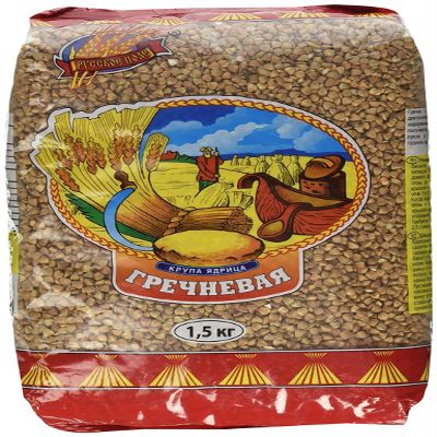"Russkoe Pole" Buckwheat groats 3.30 Pounds/ 1.5 KG 100% Whole grain Pack of 1