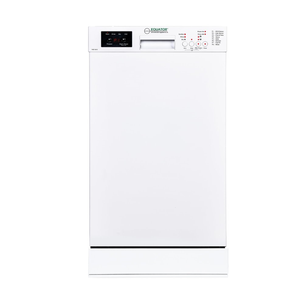 Equator18"Built in Dishwasher 10 place Wine Rack 8 Wash Sensor Wash Delay1/2Load 110V E-Star ADA in White