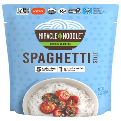 Miracle Noodle Ready to Eat Organic Spaghetti Pasta, 7 Oz (Pack of 6), Plant Based Shirataki Konjac Noodles, 5 Calories, 1g Net Carbs Per Serving, Keto, Gluten-Free