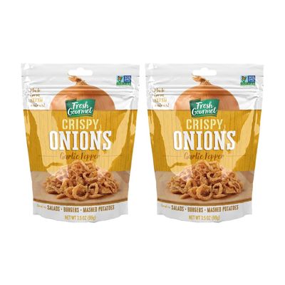 Fresh Gourmet Topping, Crispy Onion Garlic 3.5 Ounce (Pack of 2)