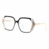 Transition Photochromic Bifocal Reading Glasses for Women Cat Eye Bling Rhinestone Crystal reader sunglasses (black, 1.25, multiplier_x) view 3