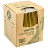 Chunspak 5.75 Inch Disposable Short Gold Paper Straws & Stirrers, Sipping Stir Sticks (500 Counts) - for Cocktail, Short Drinks, Wedding, Party, Bars, Restaurants view 1