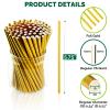 Chunspak 5.75 Inch Disposable Short Gold Paper Straws & Stirrers, Sipping Stir Sticks (500 Counts) - for Cocktail, Short Drinks, Wedding, Party, Bars, Restaurants view 2