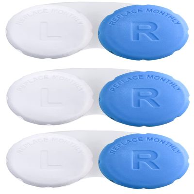 RHUI Cases for Contact Lens, Travel Daily Use 3 Pack Navy Blue