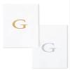 AMERICAN HOMESTEAD Disposable Hand Towels - Silver Monogrammed Guest Napkins - Linen-Like Bathroom Paper Towels for Guests - Perfect Wedding and Party Napkins - 25 Count (Silver G) view 1