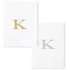 AMERICAN HOMESTEAD Disposable Hand Towels - Gold Monogrammed Guest Napkins - Linen-Like Bathroom Paper Towels for Guests - Perfect Wedding and Party Napkins - 25 Count (Silver K) view 1