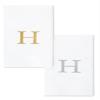 AMERICAN HOMESTEAD Disposable Hand Towels - Gold Monogrammed Guest Napkins - Linen-Like Bathroom Paper Towels for Guests - Perfect Wedding and Party Napkins - 25 Count (Gold H) view 1
